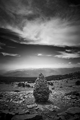 stone sculpture on Mt Shasta